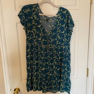 Green and floral Sun dress
